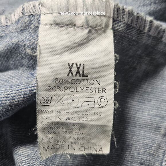 Blue  Denim Jacket With Grey detachable Hood with pockets long sleeve med denim - Picture 7 of 10